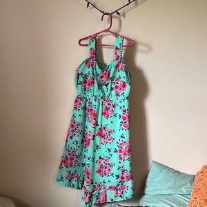 Wonder nation size large 10-12 floral dress cold shoulder